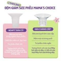 Trợ Phễu Silicone Mama's Choice NewFit, Đệm Hạ Size Phễu Size 15-17-19-21mm, Hút Sữa Hiệu Quả và Êm Ái (01 Cái)