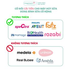 Cổ Nối Máy Hút Sữa Cổ Rộng 3 Chi Tiết Thương Hiệu Maymom, Tương Thích Máy Spectra, Avent, Fazt, Rozabi