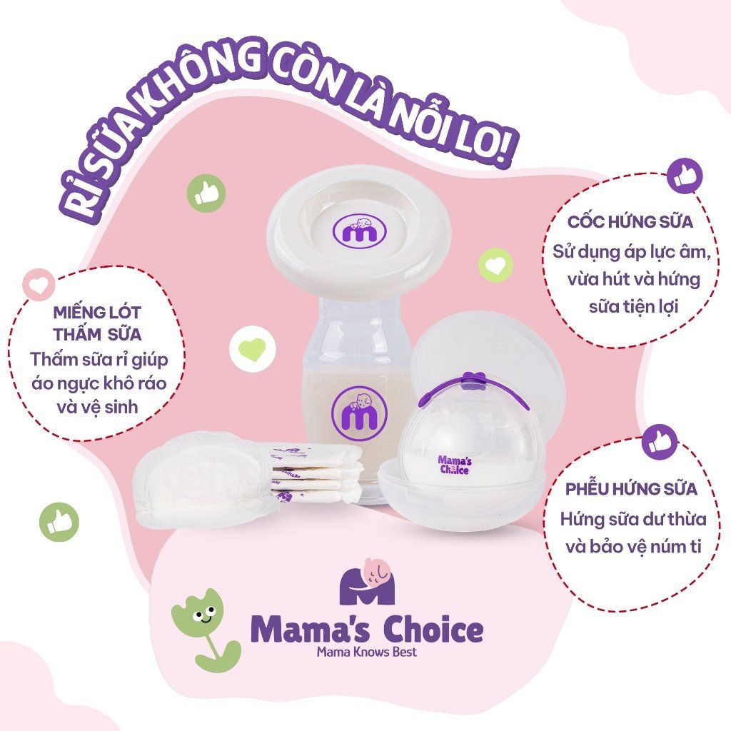 Combo Cốc Hứng Sữa, Phễu Hứng Sữa và Lót Thấm Sữa Mama's Choice, Tiện Lợi Tiết Kiệm Cho Mẹ Bầu và Sau Sinh