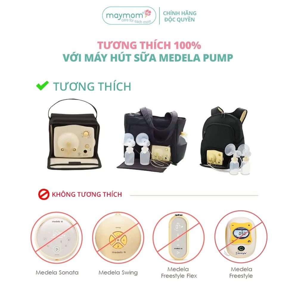 Bộ Phụ Kiện Máy Hút Sữa Medela Pump In Style Advanced, Thương Hiệu Maymom, Phễu Size Từ 10-32mm