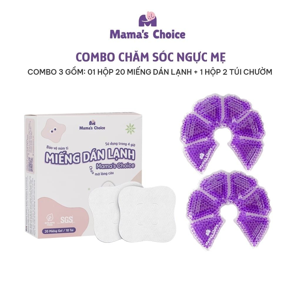 Combo Núm Trợ Ti, Túi Chườm Ngực, Máy Thông Tắc Tia Sữa, Miếng Dán Lạnh Mama's Choice - Combo Chăm Sóc Ngực Mẹ