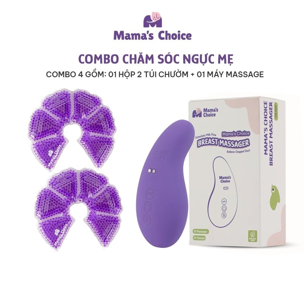 Combo Núm Trợ Ti, Túi Chườm Ngực, Máy Thông Tắc Tia Sữa, Miếng Dán Lạnh Mama's Choice - Combo Chăm Sóc Ngực Mẹ