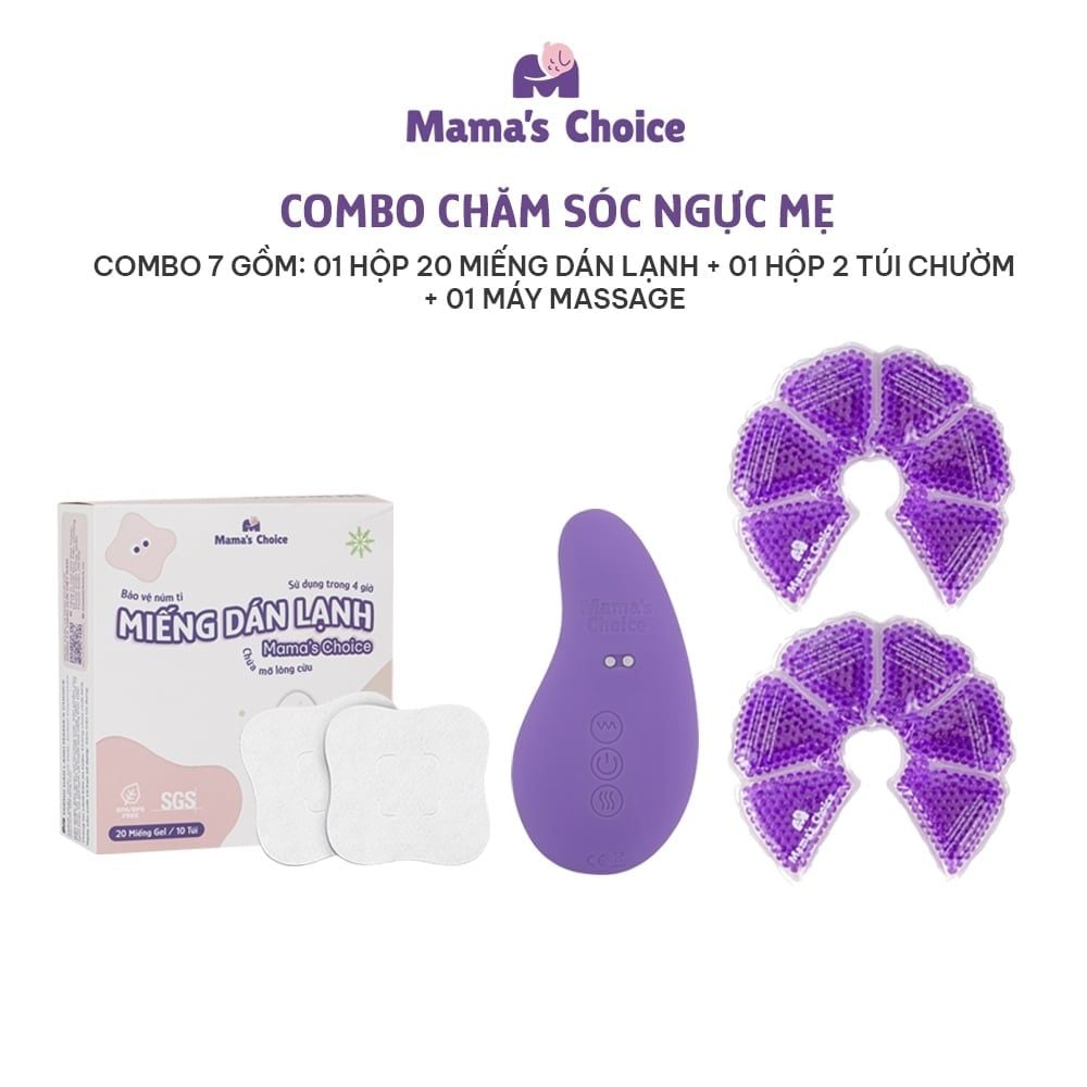 Combo Núm Trợ Ti, Túi Chườm Ngực, Máy Thông Tắc Tia Sữa, Miếng Dán Lạnh Mama's Choice - Combo Chăm Sóc Ngực Mẹ