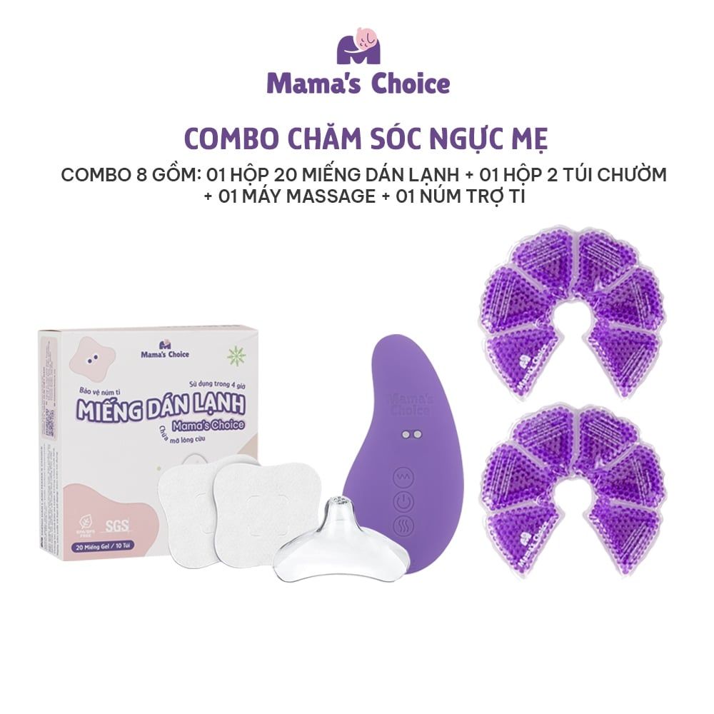 Combo Núm Trợ Ti, Túi Chườm Ngực, Máy Thông Tắc Tia Sữa, Miếng Dán Lạnh Mama's Choice - Combo Chăm Sóc Ngực Mẹ