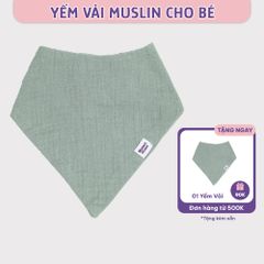 Yếm Vải Cho Bé Mama's Choice, Chất Liệu Vải Xô Muslin Siêu Mềm và Dày Dặn, 2 Cúc Bấm Điều Chỉnh Phù Hơp Với Bé