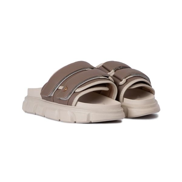  THEWOLF ESSENTIAL STRAP SLIDE SANDAL - BROWN & BEIGE 