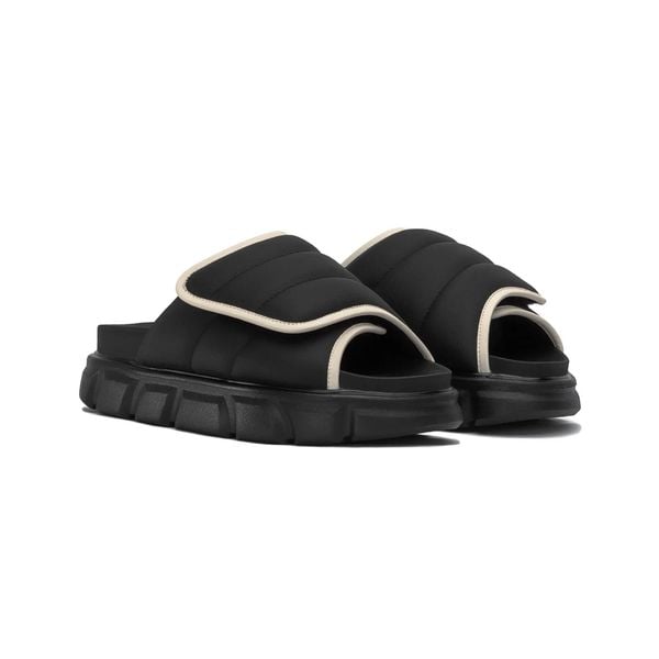  THE LARVA WOLF SLIDE SANDAL - BLACK WHITE 