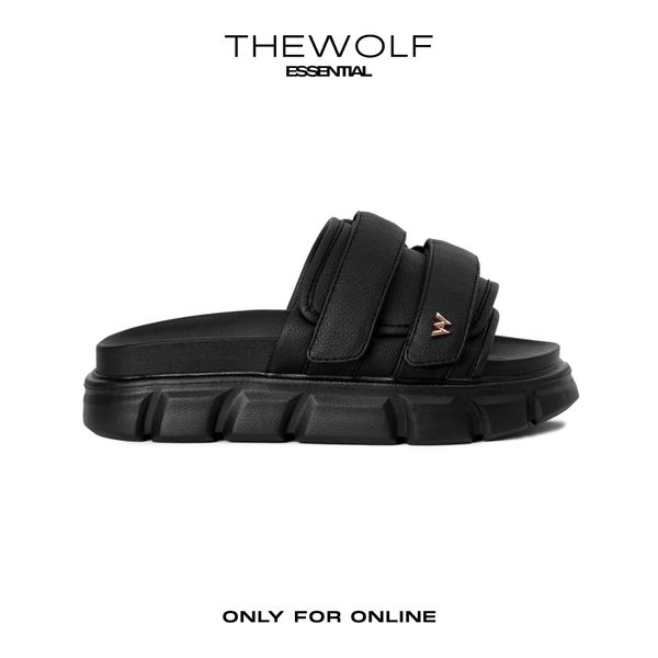  THEWOLF ESSENTIAL STRAP SLIDE SANDAL - BLACK 