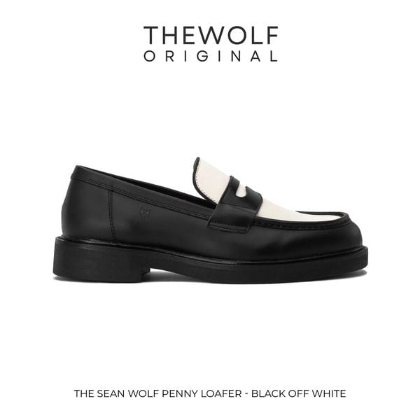  THE SEAN LADY WOLF PENNY LOAFER - BLACK OFF WHITE 