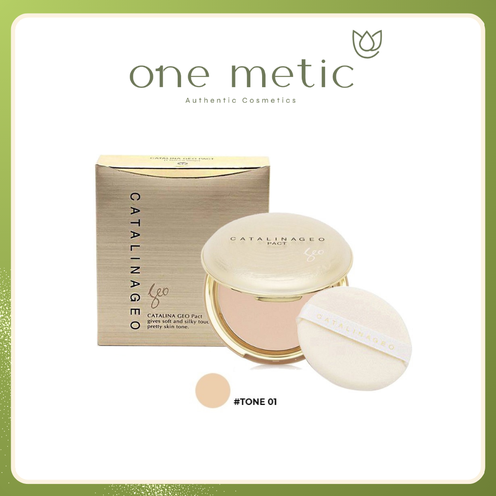 Phấn phủ Catalina Geo Pact Màu 01 Natural Beige 22g - Vàng