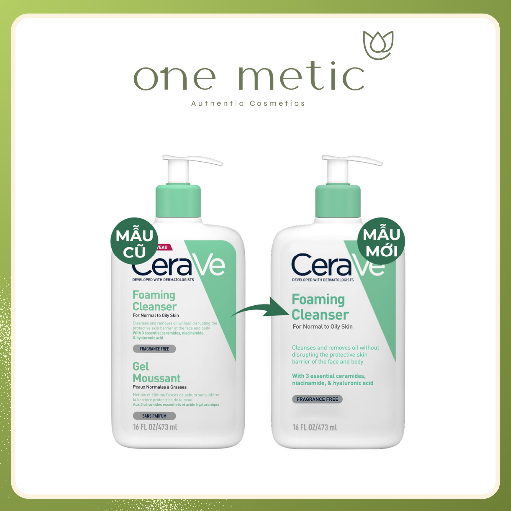 Sữa rửa mặt CeraVe Foaming Cleanser 473ml - Xanh Ngọc