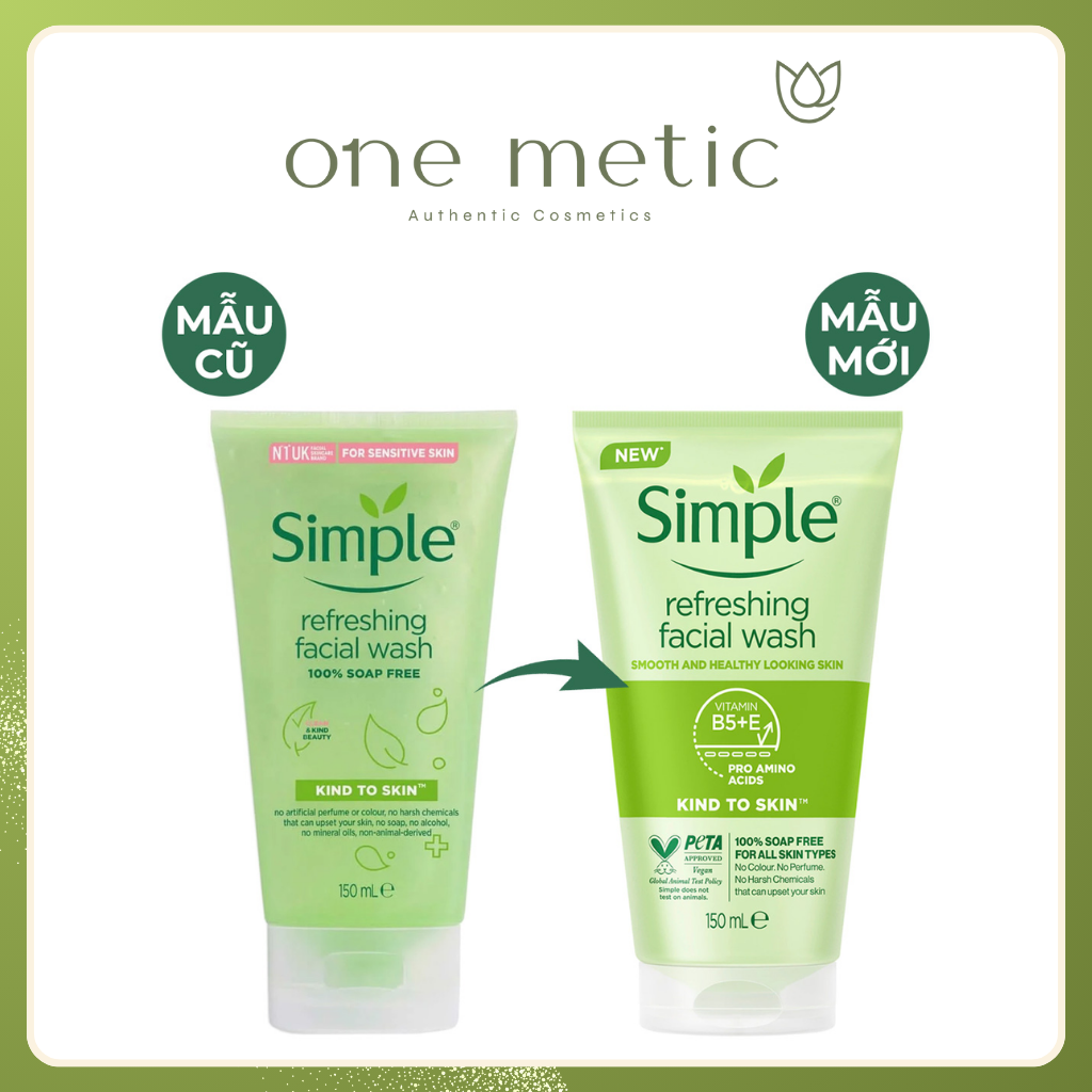 Sữa rửa mặt Simple lành tính và hiệu quả cho mọi loại da 50ml