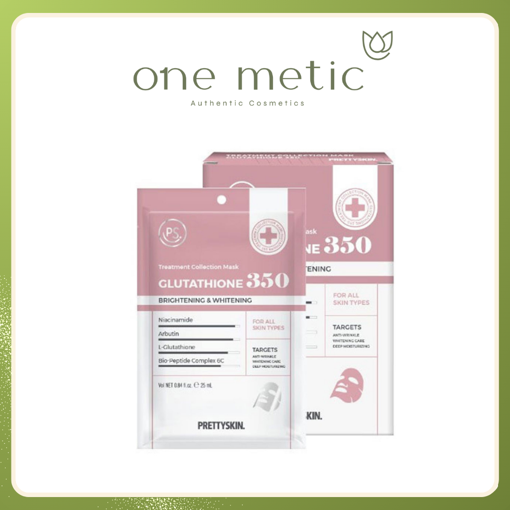 Mặt nạ Prettyskin Glutathione 350 hồng truyền trắng