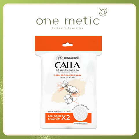 Bông tẩy trang Bạch tuyết Calla tròn mịn, gói vuông