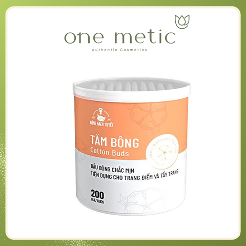 Bông tăm bạch tuyết 200 que - Cam đầu to