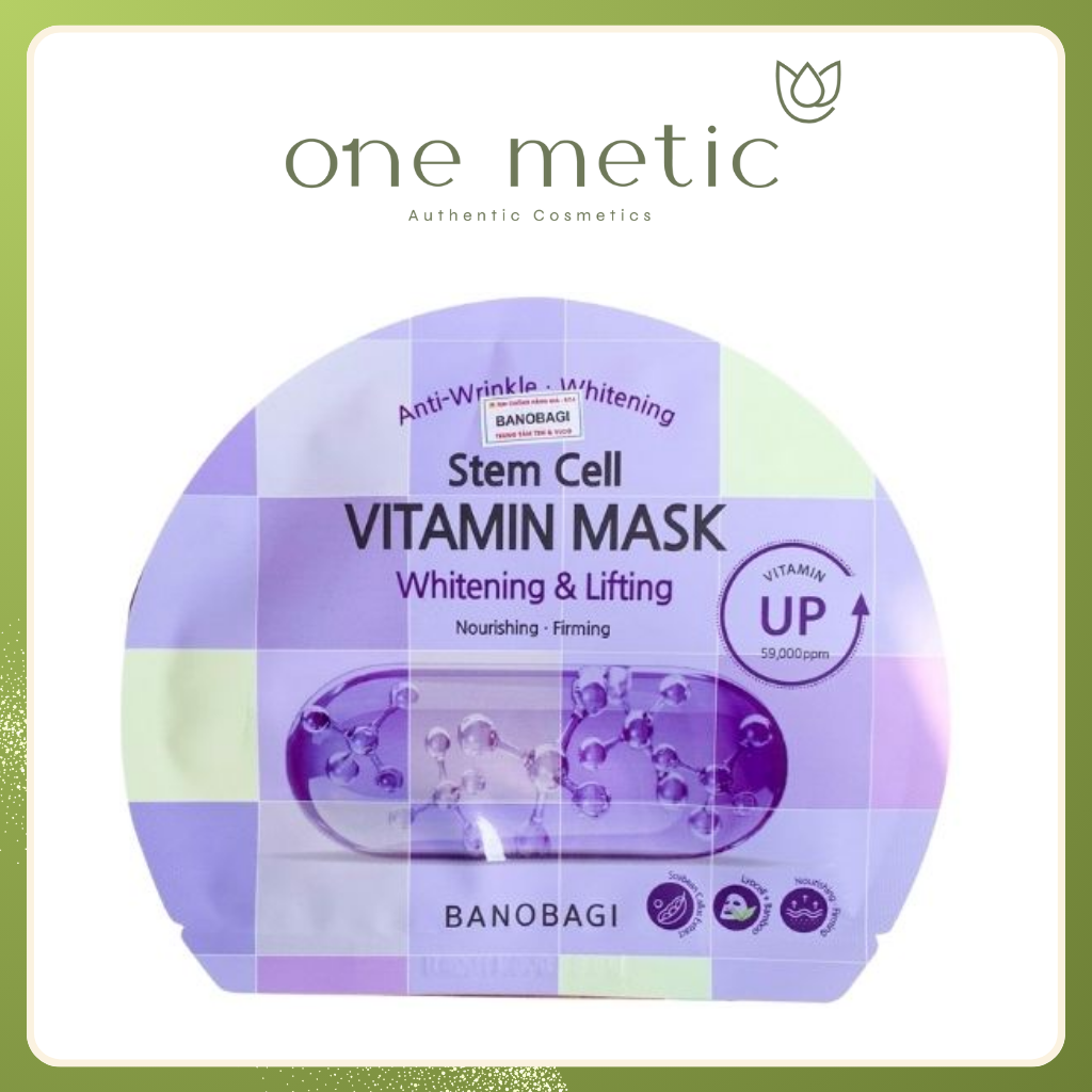 Mặt Nạ Banobagi Stem Cell Vitamin Mask Whitening & Lifting Dưỡng Sáng, Làm Săn Chắc Da 30g (Tím)