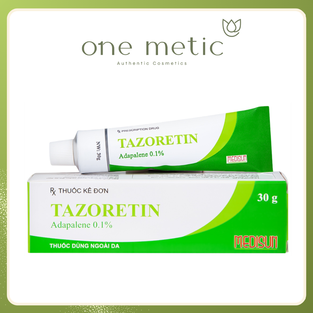 Gel bôi Tazoretin 0.1% điều trị mụn trứng cá vừa và nhẹ tuýp 15g