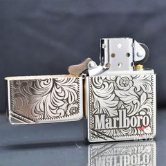 Bạc khối chặt góc khắc hoa văn Marlboro BK60
