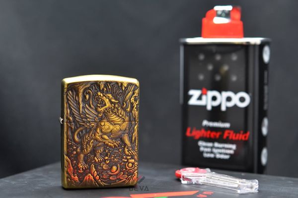 Set Zippo Armor Khắc Nổi 3D Hung Thú Thời Thượng Cổ ZD65