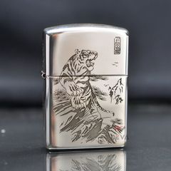 Zippo Bạc Khối Armor Khắc Chúa Sơn Lâm BK12