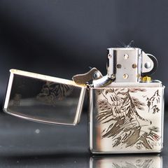Zippo Bạc Khối Armor Khắc Chúa Sơn Lâm BK12