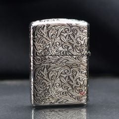 Zippo Armor Khắc Nổi Hoa Văng Trắng Cổ Điển Bản Giới Hạn ZN56