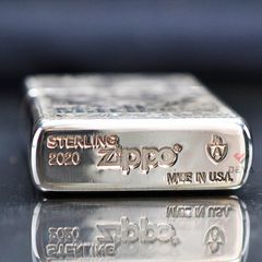 Zippo Bạc Khối Armor Khắc Hoa Văn Chủ Đề Marlboro BK64