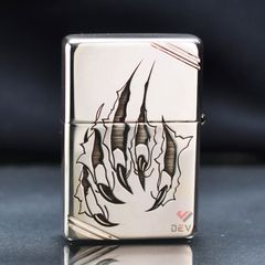 Zippo Bạc Khối Chặt Góc Hình Hổ Chúa Sơn Lâm BK76