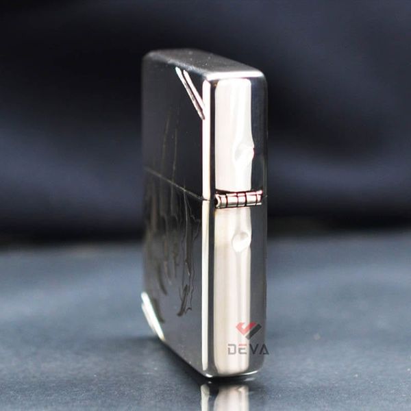 Zippo Bạc Khối Chặt Góc Hình Hổ Chúa Sơn Lâm BK76