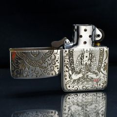 Zippo Bạc Khối Tái Bản 1941 Khắc Đức Phật A Di Đà BK85