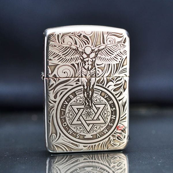 Zippo Bạc Khối Tái Bản 1941 Khắc Thiên Thần Hộ Mệnh BK69