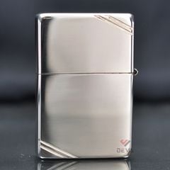 Zippo Bạc Khối Tái Bản 1937 Vintage Chặt Góc Trơn Bóng BK02
