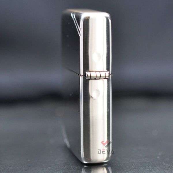 Zippo Bạc Khối Tái Bản 1937 Vintage Chặt Góc Trơn Bóng BK02