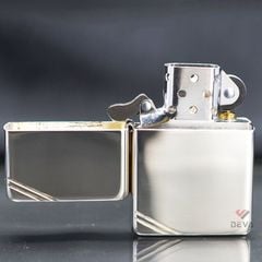 Zippo Bạc Khối Tái Bản 1937 Vintage Chặt Góc Trơn Bóng BK02