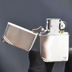 Zippo Bạc Khối Tái Bản 1937 Vintage Chặt Góc Trơn Bóng BK02