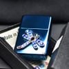 Zippo Xanh Ốp Emlem Cánh Chuồn Chuồn Khảm Đá Z294