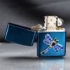 Zippo Xanh Ốp Emlem Cánh Chuồn Chuồn Khảm Đá Z294