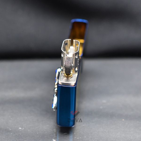 Zippo Xanh Ốp Emlem Cánh Chuồn Chuồn Khảm Đá Z294