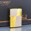 Bật Lửa Zorro Vân Xước Kẻ Chéo Hoa Văn Venetian Mạ Vàng Z91770