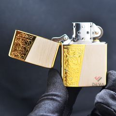 Bật Lửa Zorro Vân Xước Kẻ Chéo Hoa Văn Venetian Mạ Vàng Z91770