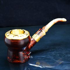 Tẩu hút Cigar thân gỗ cán sừng hình trống đồng Đông Sơn TS31