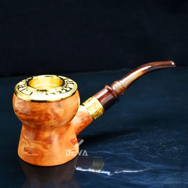 Tẩu hút Cigar thân gỗ cán sừng hình trống đồng Đông Sơn TS31