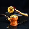 Tẩu hút Cigar thân gỗ cán sừng bầu hình trống đồng Đông Sơn Freesize TS31
