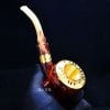 Tẩu hút Cigar thân gỗ cán sừng bầu hình trống đồng Đông Sơn Freesize TS31