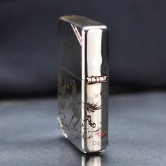 Zippo Bạc Khối Chặt Góc Khắc Đàn Ngựa Mã Đáo Thành Công BK78