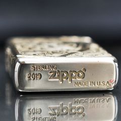 Zippo Bạc Khối Vintage Tái Bản 1937 Chặt Góc Chủ Đề Cô Gái Sexy BK07