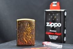 Set Zippo Armor Khắc Phổ Hiền Bồ Tát cưỡi Voi Trắng 6 Ngà ZD69