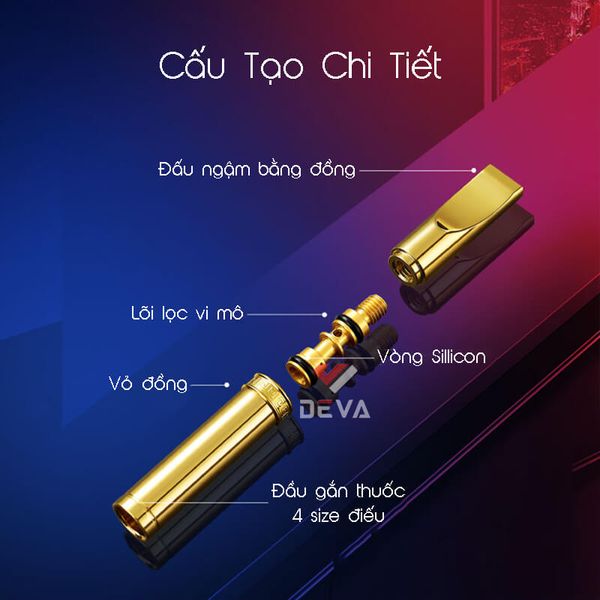 Tẩu lọc Wosda vòng đai hoa văn cho 4 size thuốc Series WSD-103