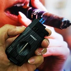 Bật lửa Honest khò 2 tia kèm dao cắt chữ V cho Cigar BCZ 834