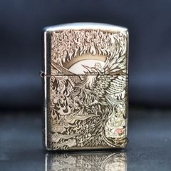 Zippo Bạc Khối Armor Khắc Phượng Hoàng Bất Tử BK65